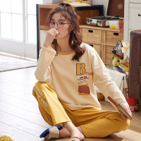 秋长袖韩版套头甜美少女卡通睡衣套装棉质家居服Y7822