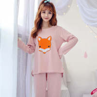 甜美小清新少女圆领套头可爱卡通时尚韩版秋家居服套装S2074