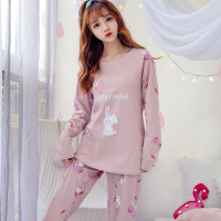 睡衣长袖女士秋季棉质可外穿新款甜美休闲韩版家居服套装女S2090