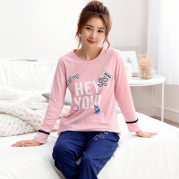睡衣女士春秋季新款棉质长袖长裤卡通少女家居服套装JA3706