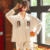 睡衣女棉系长袖套装冬开衫韩版宽松可外穿家居服公主风B2212