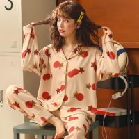 冬季棉质睡衣女可爱长袖长裤女式开衫翻领家居服套装B2214