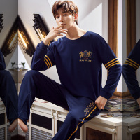 新款秋冬男士纯棉家居服 套头长袖简约舒适男睡衣A9563