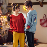 秋冬季情侣睡衣新品卡通甜美长袖睡衣女 韩版休闲家居服套装A9483情侣