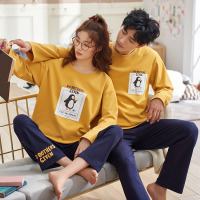 秋冬季新款情侣睡衣长袖男女士卡通休闲套装家居服Y671女-Y670男