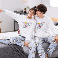 耀婷新款珊瑚绒情侣睡衣小飞象套头家居服 1962