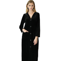 耀婷秋冬季新品金丝绒长款家居睡裙保暖长袖睡衣女士睡袍SR397