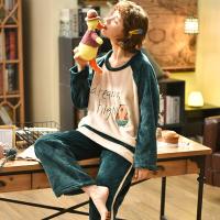 睡衣女士加厚保暖法兰绒长袖长裤珊瑚绒家居服套装 U2284