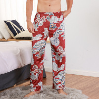 耀婷丝绸新款睡衣男士春季单长裤睡裤家居服CK1013