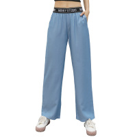 天丝牛仔阔腿裤女薄款垂感九分直筒裤韩版休闲裤冰丝长裤