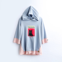 VINCIFAM 印花男士连帽中袖上衣圆领体恤休闲 2019夏季新款短袖T恤男假两件