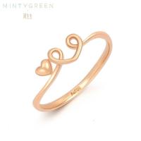 周生生(CHOW SANG SANG)18K红色金线艺心形戒指定价