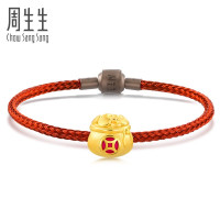 周生生(CHOWSANGSANG) 黄金(足金)Charme串珠系列文化祝福钱袋转运珠91504C 定价