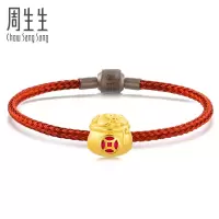 周生生(CHOWSANGSANG) 黄金(足金)Charme串珠系列文化祝福钱袋转运珠91504C 定价