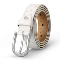 高尔夫GOLF女士针扣皮带优质耐磨牛皮女款腰带潮流时尚休闲