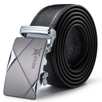 高尔夫GOLF皮带男真牛皮自动扣男士腰带柔软耐磨牛皮裤腰带礼盒 双线加固头层牛皮