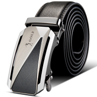 高尔夫GOLF男士自动扣皮带耐磨牛皮自动扣腰带商务男裤带送礼礼盒