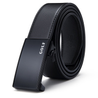 高尔夫GOLF简约牛皮皮带男士自动扣腰带整张牛皮休闲裤带耐磨商务男款礼盒装