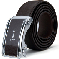 高尔夫GOLF简约款男士牛皮皮带柔软牛皮对折自动扣腰带双排扣裤带潮流时尚休闲