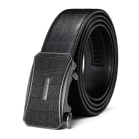 高尔夫GOLF皮带男士鳄鱼纹头层牛皮自动扣腰带商务休闲真牛皮裤带礼盒装