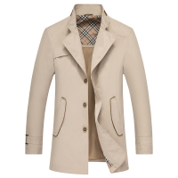 袋鼠(DAISHU) 2019春夏新品 男士休闲中简约中长款风衣DSA1N001A