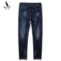 袋鼠(DAISHU) 2019春夏新品 青年男士简约休闲百搭直筒修身水洗牛仔裤 DS1203170