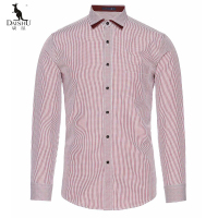 袋鼠(DAISHU) 春夏新款商务休闲千鸟格长袖衬衫 GW3250201