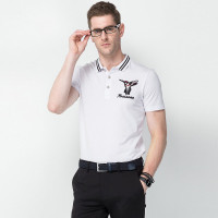 袋鼠(DAISHU) 夏季男士商务休闲纯色翻领短袖t恤WJC5776512B50