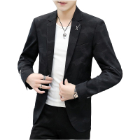 袋鼠（DAISHU）男士简约时尚修身暗底印花休闲西服DSXD202