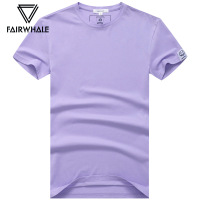 马克华菲短袖T恤男2019夏季休闲半袖纯色体恤紫色男装新款打底衫
