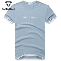 马克华菲短袖T恤男2019夏季新款韩版休闲刺绣蓝色半截袖打底衫男