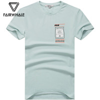 马克华菲短袖T恤男2019夏季纯棉新款体恤男士刺绣绿色半袖打底衫