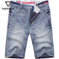 马克华菲牛仔短裤男2019夏季新款韩版五分裤修身休闲男士直筒裤子