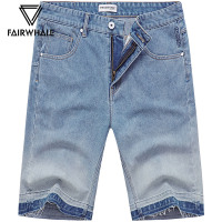 马克华菲牛仔短裤男2019夏季韩版修身新款五分裤男装中裤牛仔裤潮