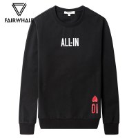 马克华菲卫衣男2020秋季韩版修身圆领无帽黑色运动休闲外套上衣