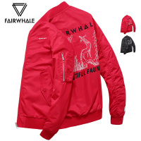 马克华菲夹克男2019秋季新款红色刺绣棒球服男士韩版休闲春秋外套