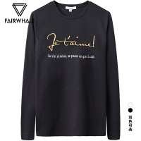 马克华菲长袖t恤男2021春季新款衣服纯棉黑色刺绣潮牌打底衫上衣