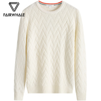 马克华菲针织衫男2019新款休闲圆领白色纯色毛衣毛衫冬季打底衫潮