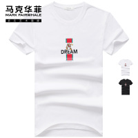 马克华菲短袖T恤男2020夏季新款纯棉印花白色半袖体恤潮牌衣服潮
