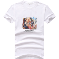 马克华菲短袖t恤男白色2020夏季新款纯棉印花潮牌宽松半袖打底衫