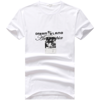 马克华菲短袖t恤男2020夏季新款韩版潮流白色纯棉修身刺绣打底衫