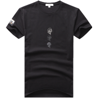 马克华菲t恤男短袖2020夏季新款潮牌刺绣纯棉黑色半袖男装打底衫