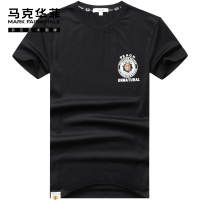 马克华菲短袖T恤男2020夏季新款纯棉圆领潮流印花半袖打底衫衣服