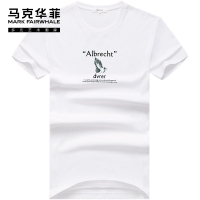 马克华菲男士短袖t恤2020夏季新款衣服宽松纯棉港风夏装白色男t潮