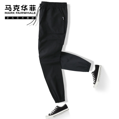 马克华菲休闲裤男士工装裤2020夏季新款薄款韩版潮流宽松机能裤子