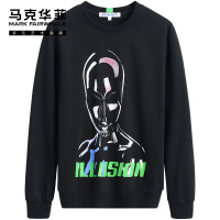 马克华菲卫衣男2020秋季新款无帽套头暗黑人物印花oversize宽松版