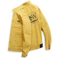 马克华菲牛仔夹克男2020秋季新款韩版潮流夹棉秋冬黄色上衣外套潮