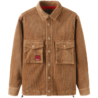 马克华菲灯芯绒外套男2020秋季新款黄色复古潮牌潮流秋冬夹克翻领