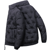 马克华菲2020冬季新款羽绒服男黑色高领立领轻薄短款潮牌刺绣外套
