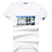 马克华菲男士短袖T恤2021夏季新款潮牌潮流白色印花纯棉休闲潮ins